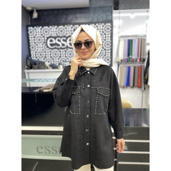 2K Suet Tunik Siyah