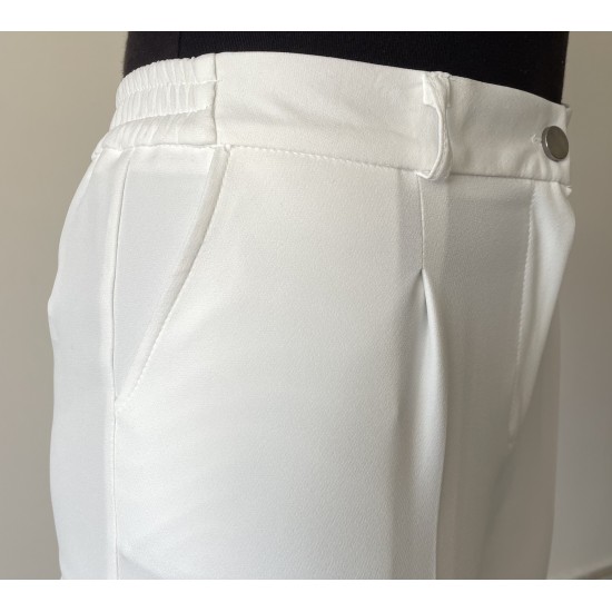 Modiva Duble paça pantolon Beyaz