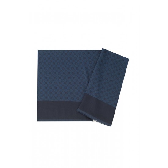 Aker  Monogram Şal  Lacivert-921