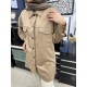 Taşlı 2K Suet Tunik Camel
