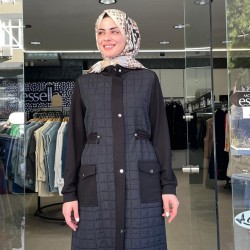 Wennew Kapitone Belden Büzgülü Gizli Fermuarlı Kap