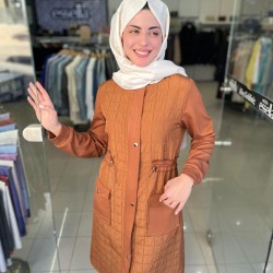 Wennew Kapitone Belden Büzgülü Gizli Fermuarlı Kap