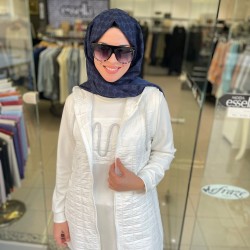 Essella Kapitone Yelekli Oysho Kumaş 3 lü Takım Beyaz