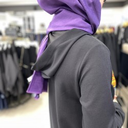 Essella Oysho Kumaş Önü Gizli Fermuarlı Renk Detaylı Siyah Kapüşonlu Takım