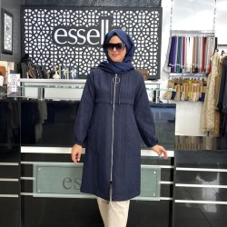 Essella İnce Kapitone Kumaş Kap Ürün Mavi