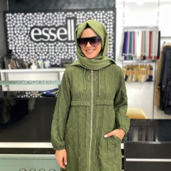 Essella İnce Kapitone Kumaş Kap Ürün Yeşil