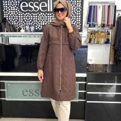 Essella İnce Kapitone Kumaş Kap Ürün Kahverengi