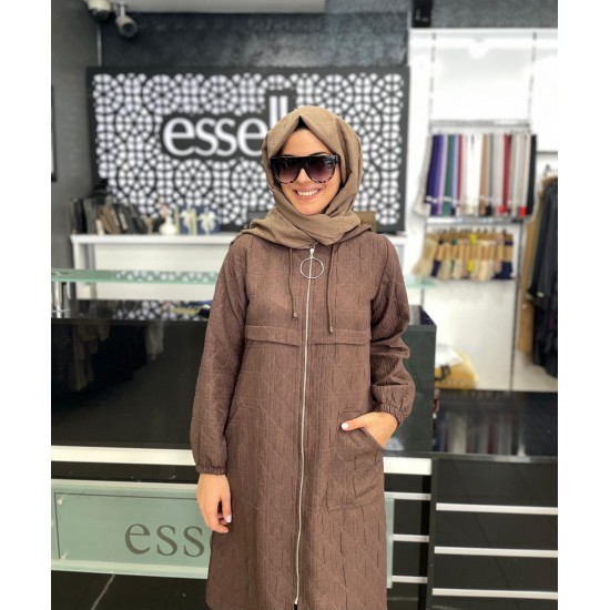 Essella İnce Kapitone Kumaş Kap Ürün Kahverengi