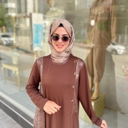 Müsemma Selin Elbise Kahverengi