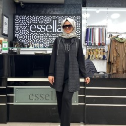  Essella Kapitone Yelekli Oysho Kumaş 3 lü Takım Siyah