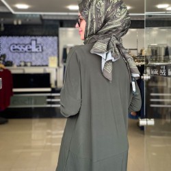 Yazlık Sandy Kumaş Makas Tunik Haki